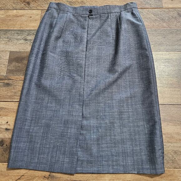 Escada Skirt Womens Gray EU 42 Wool Mohair Pencil Knee Length Corpcore US 12 - Picture 7 of 16